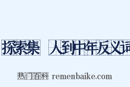 探索集·人到中年反义词是什么意思的图片